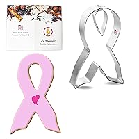 Awareness Ribbon Cookie Cutter 2 Pc Set – Ribbon, Tear Drop Cookie Cutters Hand Made in the USA from Tin Plated Steel