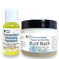 Set of Urban ReLeaf Butt Bath & Hemorrhoid Shrinking Treatment ! Soothing Relief, Clean, Heal, Calms Itching & Burning. 100% Natural Remedy. Works Fast, Gentle, Effective.
