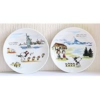 New York Swiss Snoopy Mini Plate, Set of 2