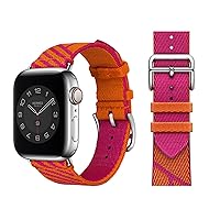 for Apple Watch Band 38mm 40mm 42mm 44mm Bracelet 7/SE/6/5/4/3/2/1 Series Nylon Braid Jumping Single Tour Strap (Color : Rose Mexico 11, Size : 42-44MM)