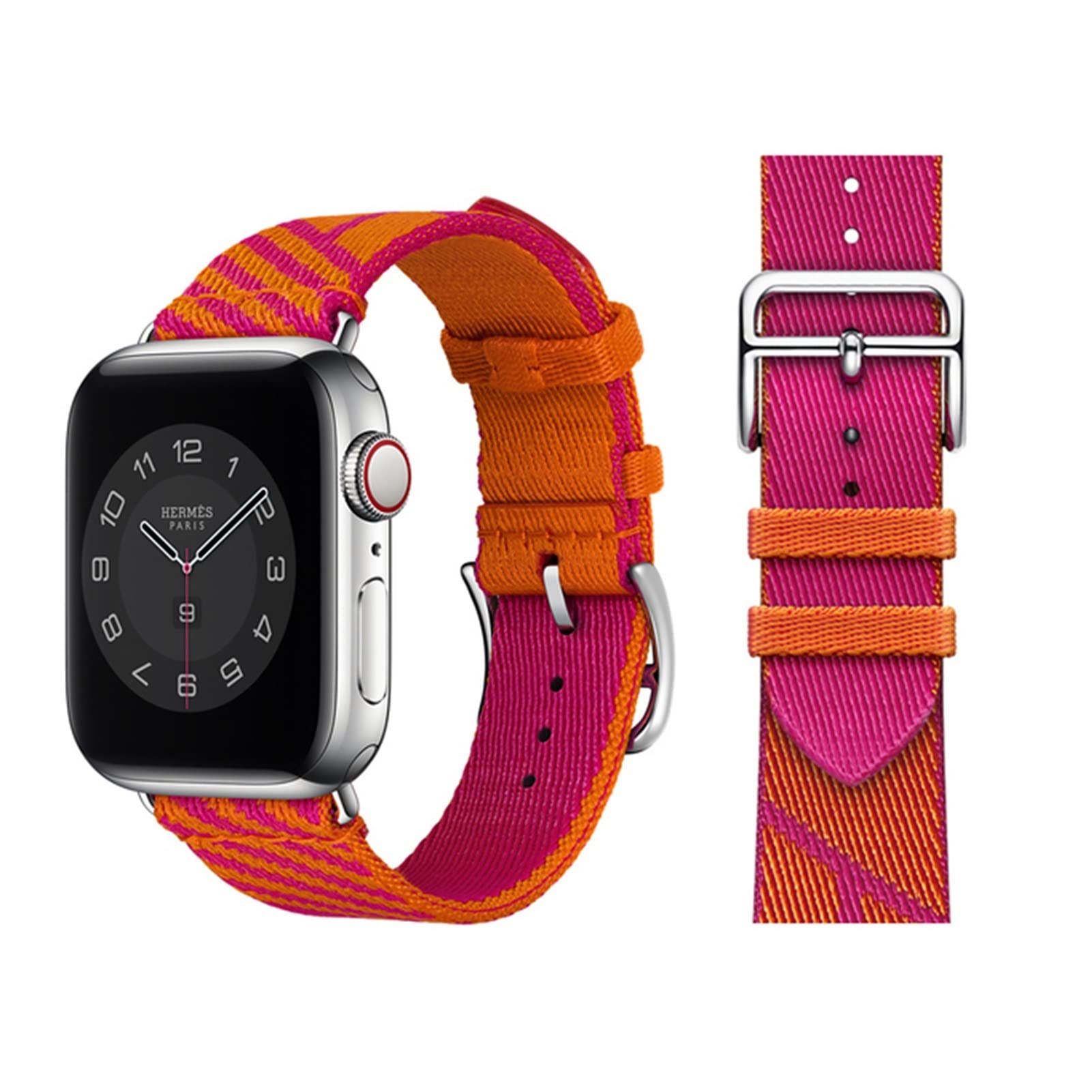 CRFYJ for Apple Watch Band 38mm 40mm 42mm 44mm Bracelet 7/SE/6/5/4/3/2/1 Series Nylon Braid Jumping Single Tour Strap (Color : Rose Mexico 11, Size : 38-40MM)