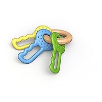 BeginAgain Green Keys Teether, 3-pc - Soothing Comfort While Promoting Fine Motor Skills - 6 Months+