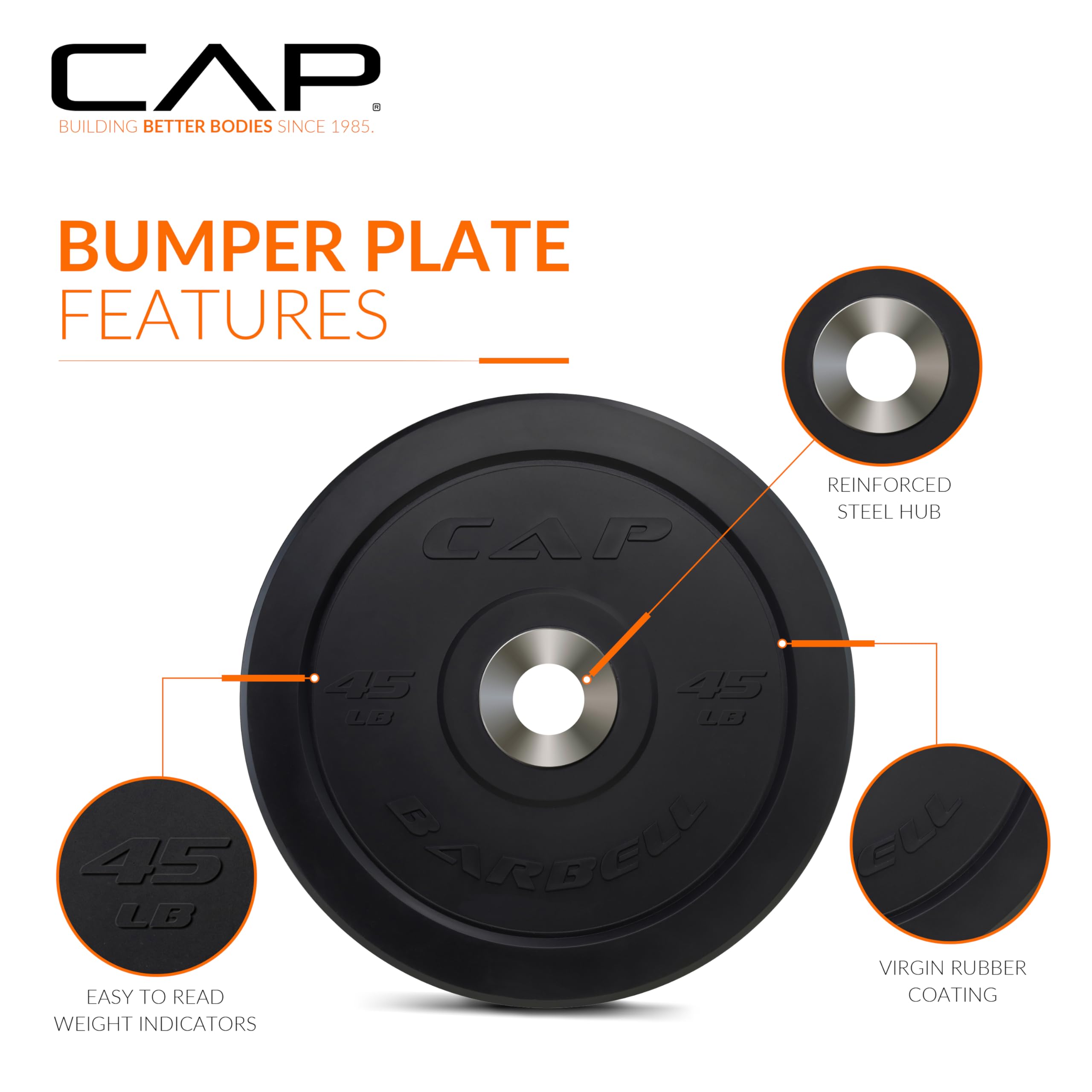 CAP Barbell Rubber Olympic Bumper Plate | Multiple Options