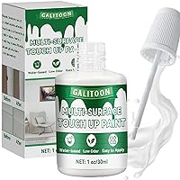 White Paint Touch Up Paint Pen for Wall, Multi Surface White Paint Pen, Interior & Exterior Chalk Paint, All in One Paint Quickly Repairs Bath, Door, Cabinet, Furniture, Wood, Tile, Enamel Wall Paint 1 Fl Oz (High-Gloss)