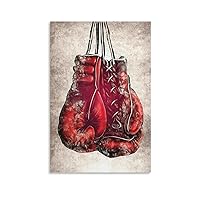 Boxing Gloves Wall Decorative Art - Red Boxing Gloves Painting Poster - Home Wall Canvas Print Decor Canvas Painting Posters And Prints Wall Art Pictures for Living Room Bedroom Decor 24x36inch(60x90