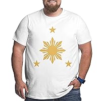 3 Stars and Sun Filipino Philippines Flag Big Size Men's T-Shirt Mens Soft Shirts T-Shirt Sleeve T-Shirt