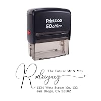 Printtoo Personalized Black Self Inking Address Custom Future Mr Mrs Rubber Stamper-68 x 30 mm