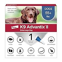 II XL Dog Vet-Recommended Flea, Tick & Mosquito Treatment & Prevention | Dogs Over 55 lbs. | 1-Mo Supply