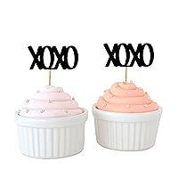 XOXO Cupcake Topper Hugs & Kisses Wedding Party Dessert Decorations Picks - Pack Of 40