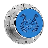 Viking Symbol Nordic Compass Funny Timer 60-Minute Countdown Timer Mechanical Time Management Tool for Kitchen Work