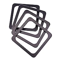 CHGCRAFT 4pcs Black Wooden Square Shape Bag Handle Replacements Handmade Bag Purse Making Handles for Handbag Crafting 5.5×5.5×0.4inch