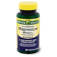 Spring Health Spring Valley High Absorption Magnesium 200 mg Sleep Support 60 Capsules + Your Vitamin Guide