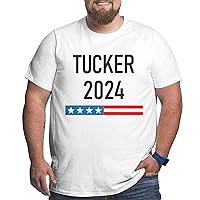 Tucker Carlson 2024 Big Size Men's T-Shirt Man's Soft Shirts Short-Shirts T