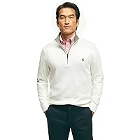 Brooks Brothers Men's Ribbed French Terry Long Sleeve Half-Zip Sweater