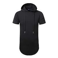 Aiyino Men's Hipster Hip Hop Longline Pullover Hoodies Shirts