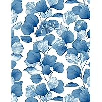 College Ruled Notebook 200 Sheets: Blue Floral Composition Notebook College Ruled - 400 Pages College Ruled Lined Book For School, 