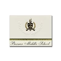 Berner Middle School (Massapequa, NY) Graduation Announcements, Presidential style, Basic package of 25 with Gold & Black Metallic Foil seal