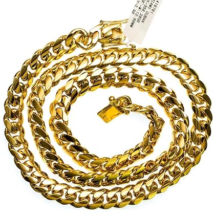 IcedTime 14K Yellow Gold Miami Cuban Solid Chain - 30