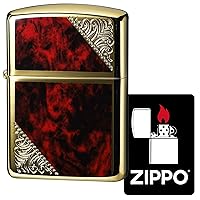162GW-RM Windproof Brass Double Sided Venetian Lighter Armor with Special Sticker Gold