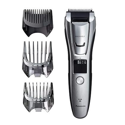 Panasonic Multi-Groomer Men’s Trimmer for Beard, Hair and Body, 39 Trim Length Settings with 3 Attachments, Corded/Cordless Operation – ER-GB80-S (Silver)