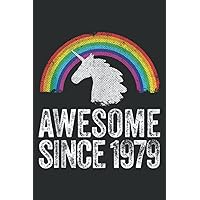 1979 43Rd Birthday Gift Rainbow 43 Years Old Women Meme: Lined Notebook: 6