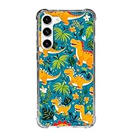 Cell Phone Case for Galaxy s21 s22 s23 Standard Plus + Ultra Models Dinosaur Protective Bumper Fantasy T-rex Dino Smiling T Rex in a Dinosaur Forest Pattern of Dinosaurs Design Slim Cover