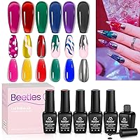 beetles Gel Polish Jelly Gel Nail Polish 6 Colors Nail Polish 7 Pcs Nail Set Metallic Gel Nail 5 Colors Neon Jelly Gel with Decoration Sealing Gel Gilded Age Collection