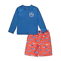 Boys' 2-Piece Shark Rashguard Swimsuit Set