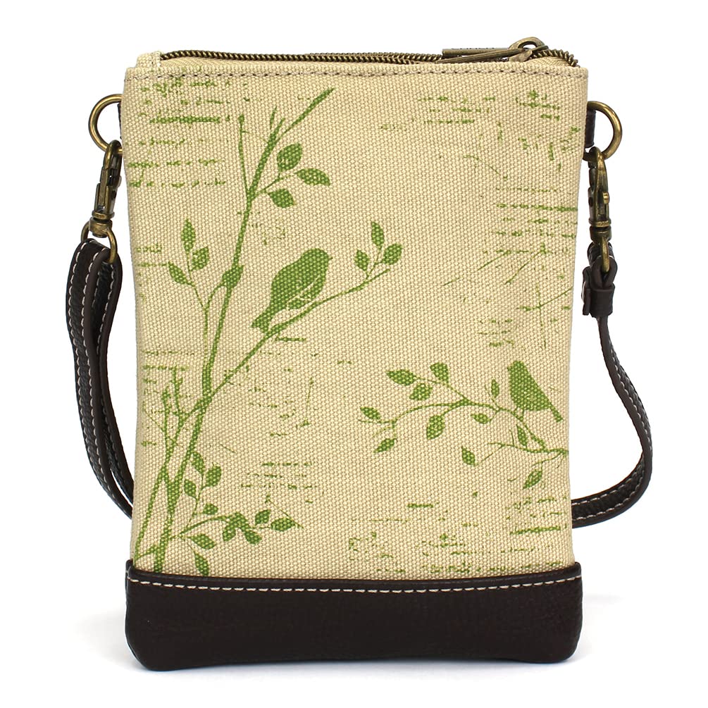 CHALA Double Pocket Crossbody Cell Phone Purse-Women Canvas Multicolor Handbag with Adjustable Strap