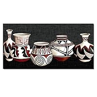 Vintage Southwest Pottery African Clay Pot Porcelain Poster Abstract Art Poster Canvas Painting Posters And Prints Wall Art Pictures for Living Room Bedroom Decor 16x32inch(40x80cm) Unframe-style