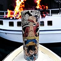 20oz Stainless Steel Skinny Tumbler One Piece Luffy And Straw Hats Custom Made
