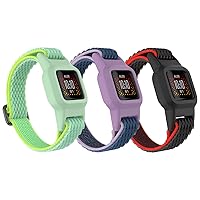 3 Pack Compatible with Garmin Vivofit Jr 3 Bands for Kids, Soft Silicone Sport Breathable Bands Adjustable Replacement for Girls Boys