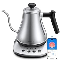 GoveeLife Smart Electric Kettle, 0.8L WiFi Gooseneck Kettle Compatible with Alexa, 5 Modes for Use, 3-minute Fast Heating and 2H Keep Warm, Auto-Shut off for Safety, Stainless Steel, Silver