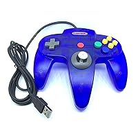 Childhood Retro Classic USB Controller Gamepad Joysticks for n64 Style PC MAC clear blue