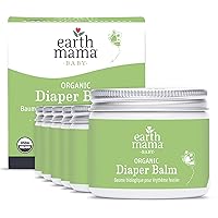Organic Economy Size Diaper Balm | Diaper Cream for Baby | EWG Verified, Petroleum & Artificial Fragrance-Free with Calendula for Sensitive Skin, 4-Fluid Ounce (6-Pack)