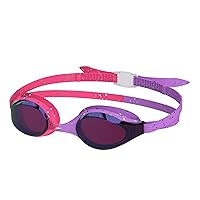 Speedo Train Like A Team Junior Swim Goggles Mirrored Hyper Flyer - Flare Pink-Sweet Purple/Vermillion/Iris Mirror, One Size