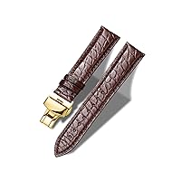 Moran Genuine Leather Band Alligator and Cowhide Replacement Deployment Buckle Watch strap18mm to 24mm Crocodile Leather Strap for Men's and Women's
