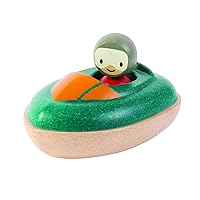 PlanToys Speed Boat Bath and Water Play Toy (5667) | Sustainably Made from Rubberwood and Non-Toxic Paints and Dyes | Eco-Friendly PlanWood