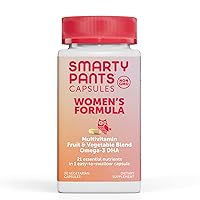 SmartyPants Multivitamin for Women: Omega-3 DHA; Zinc for Immunity, Biotin, Iron, Folate, Vitamins D3, C, B6, Vitamin B12, One Per Day, 30 Capsules, 30 Day Supply