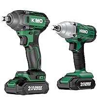 K I M O 1/2 Inch Cordless Impact Wrench, 260 ft-lbs Torque, 3000 RPM Speed, Premium Brake Stop, Two Mode, Powerful Motor, Extra Long Standby Battery