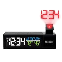 616-1950-INT Pop-Up Bar Projection Alarm Clock with USB Charging Port, 6.51