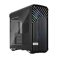 Fractal Design Torrent RGB Black - Light Tint Tempered Glass Panels - Open Grille for Maximum air Intake - Two 180mm RGB PWM and Three 140mm RGB Fans Included - ATX Airflow Mid Tower PC Gaming Case