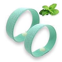 Scented Anti Nausea Bracelets- Peppermint Oil for Migraine, Headache, Motion Sickness- Elasticated (Pair) (Small 6