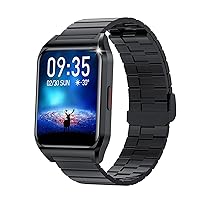 JUSUTEK 2022 Popular Smart Watch with Call Function, All-Metal Watch, Multi-Dial, Multi-Functional Exercise, APP: DAFIT, Pedometer, Calories, IP67 Waterproof, Call Calls, Music Making, Smart Watch, SMS, Twitter, WhatsApp, Line Notification Display, Exquisite Packaging, Gift, Japanese Instruction Manual (Black Steel)