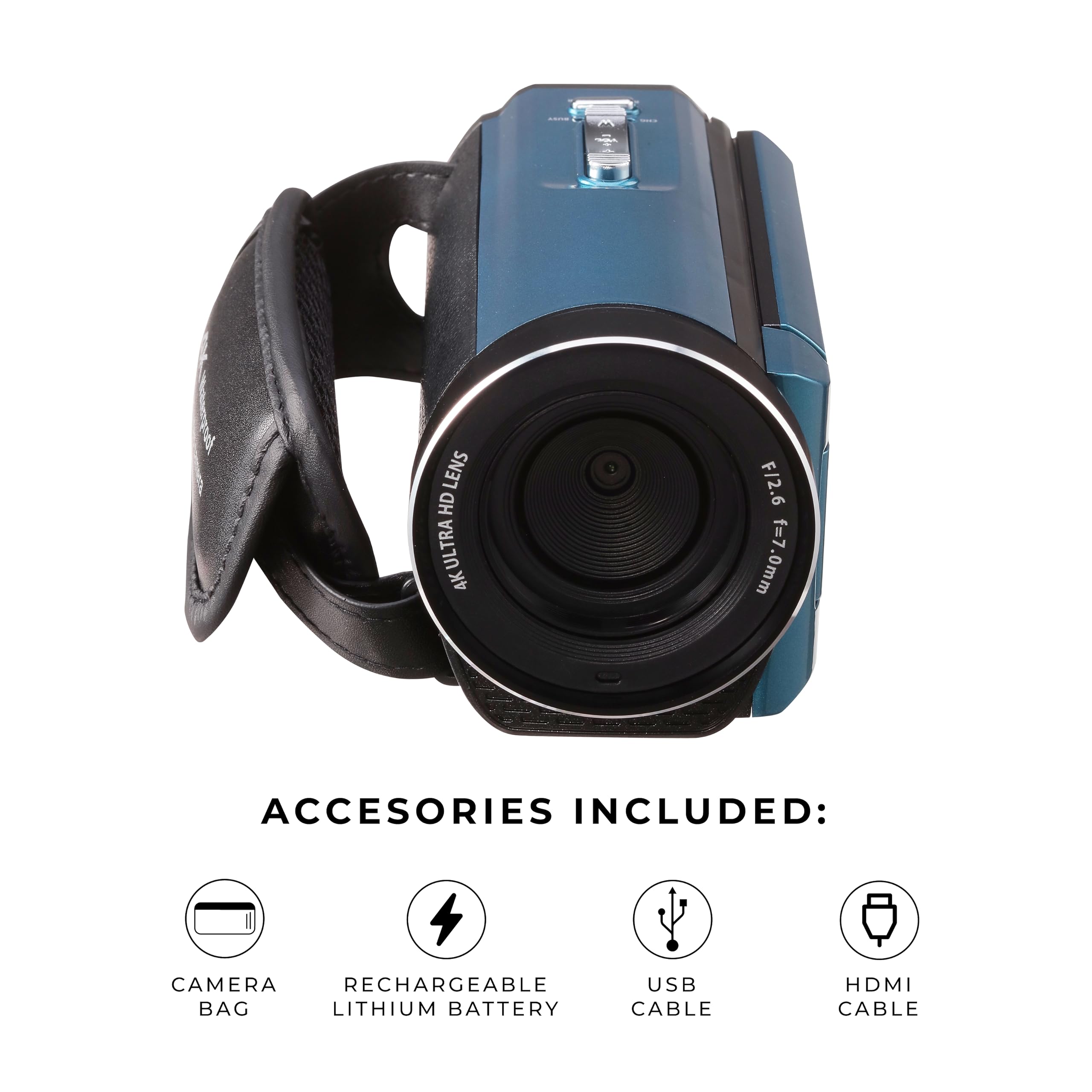Vivitar - 4K Camcorder Ultra HD Lens, 4K Camera for Video Recording with 56MP, 13MP Sensor, 3