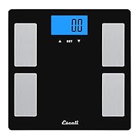 Escali Complete Health 2.0 Body Composition Scale with Bioelectrical Impedance Analysis Technology, Measures Body Fat Percentage, Body Water, Lean Muscle & Total Bone Mass, Black
