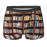 books Print Men's Boxer Briefs Bamboo Viscose Underwear Trunks, Trunks Underwear Boxer Briefs