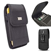 Tactical Case Holster with Carabiner for V60 ThinQ, Stylo 6,K92 5G,K51, Q51,Velvet,Wing,Heavy Duty Black Nylon Carrying Case Pouch with Metal Belt Clip Fits Phone with Cover on (Canvas)