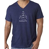 Mens Namaste Lotus V-Neck Tee Shirt