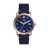 Fossil Men's FS5274 The Commuter Three-Hand Date Blue Leather Watch
